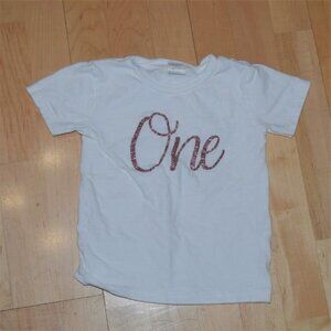Creations of Grace Baby Girls' Sz 2T "ONE" T-Shirt for 1st Birthday